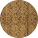 Round Abstract Brown Modern Rug, abs177brn