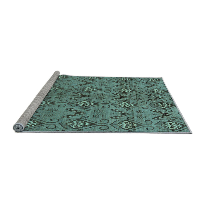 Sideview of Machine Washable Abstract Light Blue Modern Rug, wshabs177lblu