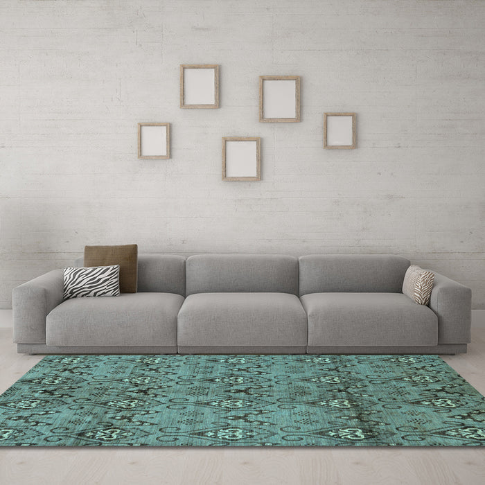 Machine Washable Abstract Light Blue Modern Rug in a Living Room, wshabs177lblu