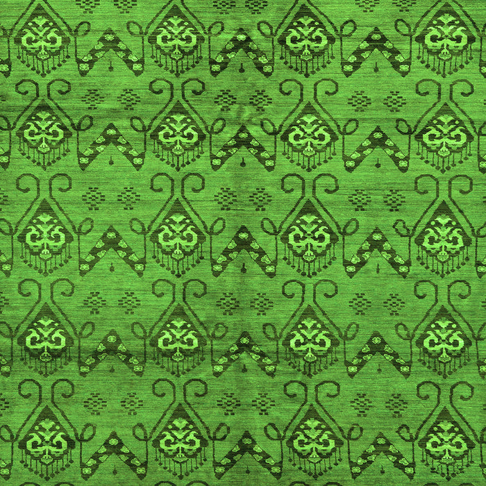 Square Machine Washable Abstract Green Modern Area Rugs, wshabs177grn