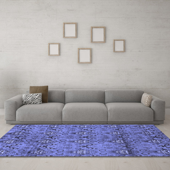 Machine Washable Abstract Blue Modern Rug in a Living Room, wshabs177blu