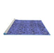 Sideview of Machine Washable Abstract Blue Modern Rug, wshabs177blu