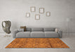 Machine Washable Abstract Orange Modern Area Rugs in a Living Room, wshabs177org