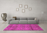 Machine Washable Abstract Pink Modern Rug, wshabs177pnk