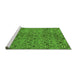 Sideview of Machine Washable Abstract Green Modern Area Rugs, wshabs177grn