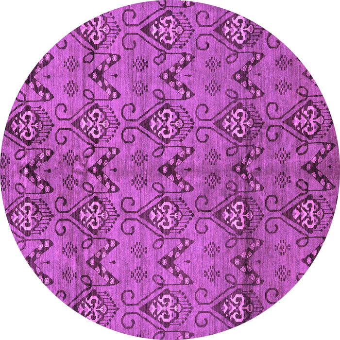 Round Abstract Purple Modern Rug, abs177pur