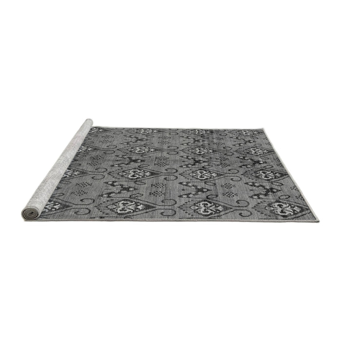 Sideview of Machine Washable Abstract Gray Modern Rug, wshabs177gry
