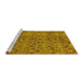 Sideview of Machine Washable Abstract Yellow Modern Rug, wshabs177yw