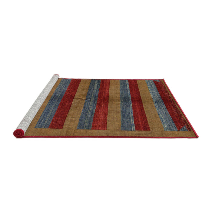 Sideview of Machine Washable Abstract Brown Rug, wshabs178