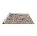 Sideview of Machine Washable Abstract Dark Gold Brown Rug, wshabs1780