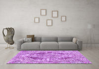 Machine Washable Abstract Purple Modern Rug, wshabs1780pur