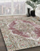 Machine Washable Abstract Dark Gold Brown Rug in a Family Room, wshabs1780