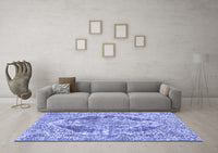 Machine Washable Abstract Blue Modern Rug, wshabs1780blu