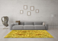 Machine Washable Abstract Yellow Modern Rug, wshabs1780yw