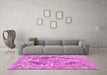 Machine Washable Abstract Pink Modern Rug in a Living Room, wshabs1780pnk