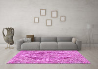 Machine Washable Abstract Pink Modern Rug, wshabs1780pnk