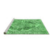 Sideview of Machine Washable Abstract Emerald Green Modern Area Rugs, wshabs1780emgrn