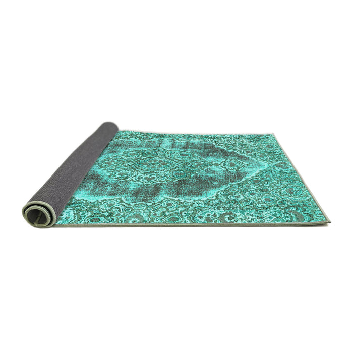 Sideview of Abstract Turquoise Modern Rug, abs1780turq