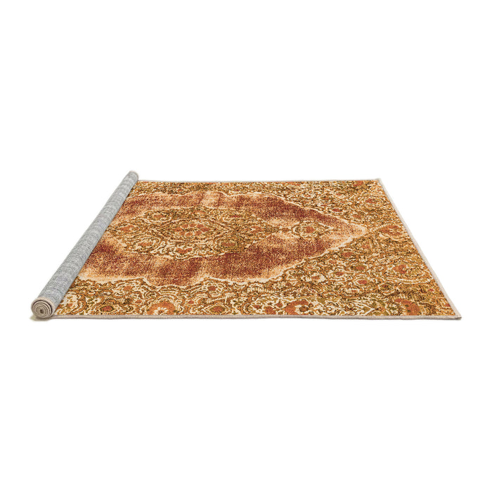 Sideview of Machine Washable Abstract Orange Modern Area Rugs, wshabs1780org