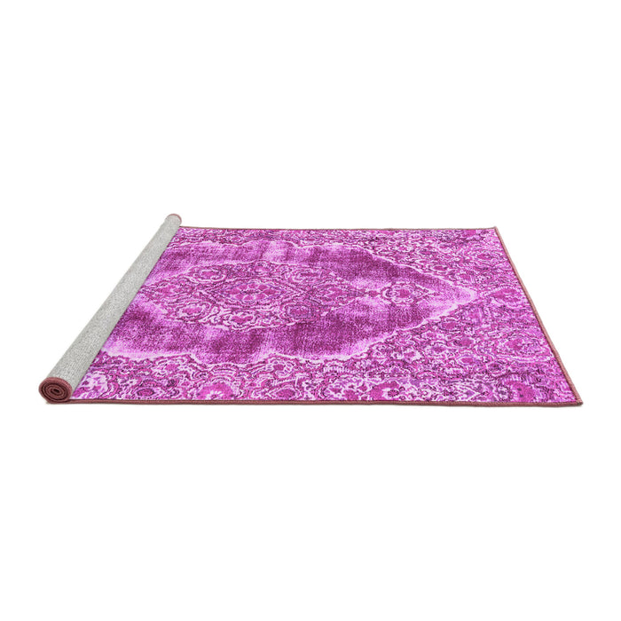 Sideview of Machine Washable Abstract Pink Modern Rug, wshabs1780pnk