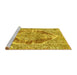 Sideview of Machine Washable Abstract Yellow Modern Rug, wshabs1780yw