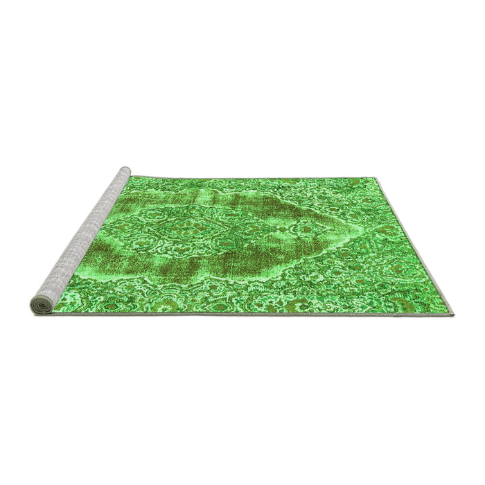 Sideview of Machine Washable Abstract Green Modern Area Rugs, wshabs1780grn