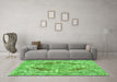 Machine Washable Abstract Green Modern Area Rugs in a Living Room,, wshabs1780grn