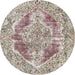 Round Abstract Dark Gold Brown Modern Rug, abs1780