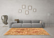 Machine Washable Abstract Orange Modern Area Rugs in a Living Room, wshabs1780org