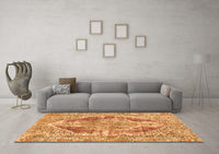 Machine Washable Abstract Orange Modern Rug, wshabs1780org