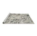 Sideview of Machine Washable Abstract Grey Gray Rug, wshabs1781