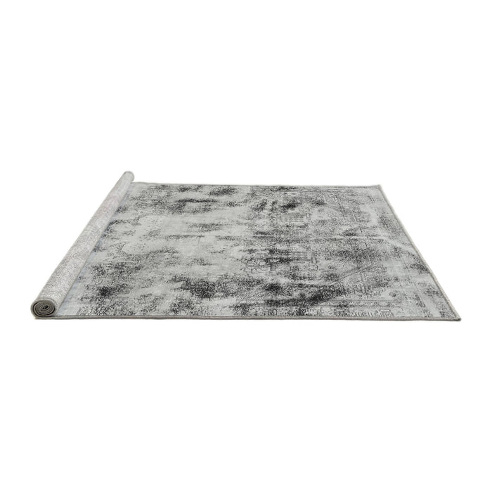 Sideview of Machine Washable Abstract Gray Modern Rug, wshabs1781gry