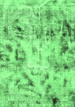 Abstract Emerald Green Modern Rug, abs1781emgrn