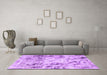 Machine Washable Abstract Purple Modern Area Rugs in a Living Room, wshabs1781pur