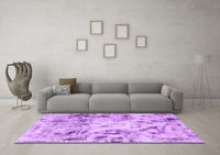 Machine Washable Abstract Purple Modern Rug, wshabs1781pur