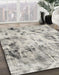 Machine Washable Abstract Grey Gray Rug in a Family Room, wshabs1781