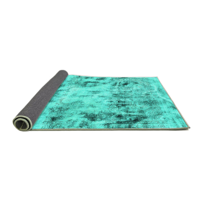 Sideview of Abstract Turquoise Modern Rug, abs1781turq