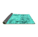 Sideview of Abstract Turquoise Modern Rug, abs1781turq