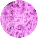 Round Abstract Pink Modern Rug, abs1781pnk