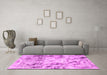 Machine Washable Abstract Pink Modern Rug in a Living Room, wshabs1781pnk