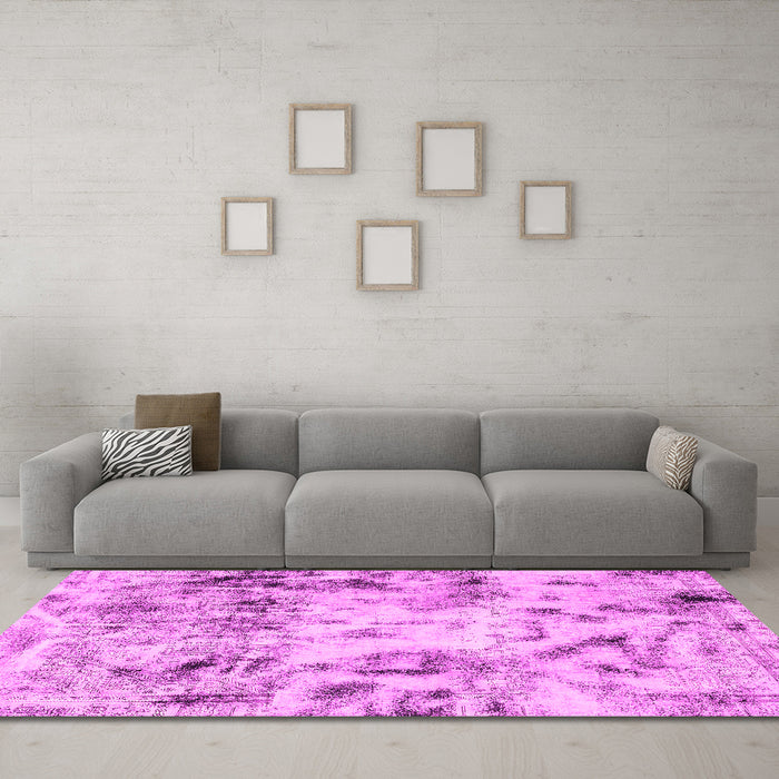 Machine Washable Abstract Pink Modern Rug in a Living Room, wshabs1781pnk