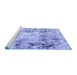 Sideview of Machine Washable Abstract Blue Modern Rug, wshabs1781blu