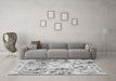 Machine Washable Abstract Gray Modern Rug in a Living Room,, wshabs1781gry