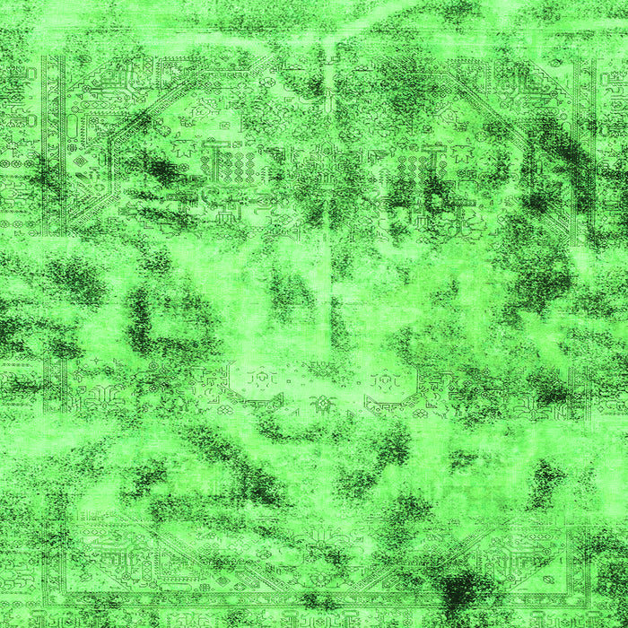 Square Machine Washable Abstract Green Modern Area Rugs, wshabs1781grn