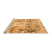 Sideview of Machine Washable Abstract Orange Modern Area Rugs, wshabs1781org