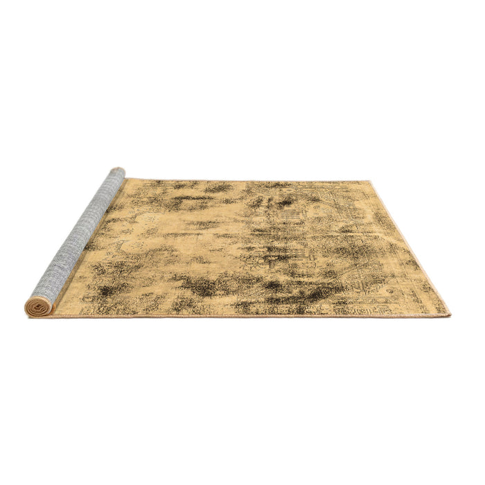 Sideview of Machine Washable Abstract Brown Modern Rug, wshabs1781brn