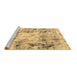 Sideview of Machine Washable Abstract Brown Modern Rug, wshabs1781brn