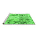 Sideview of Machine Washable Abstract Green Modern Area Rugs, wshabs1781grn