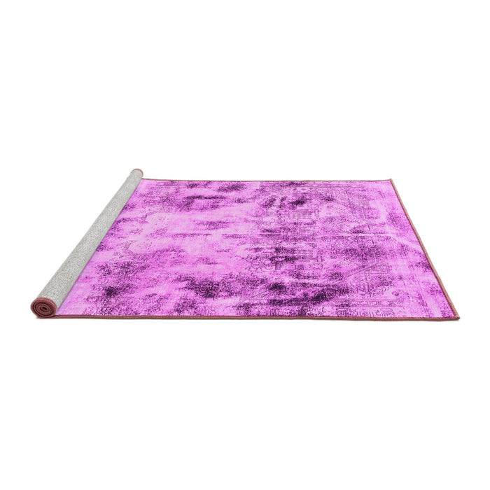 Sideview of Machine Washable Abstract Pink Modern Rug, wshabs1781pnk
