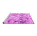 Sideview of Machine Washable Abstract Pink Modern Rug, wshabs1781pnk